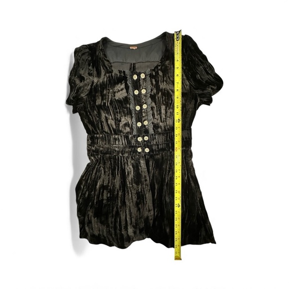 F r e e People Black Velvet Military Jacket | Top - Picture 6 of 8